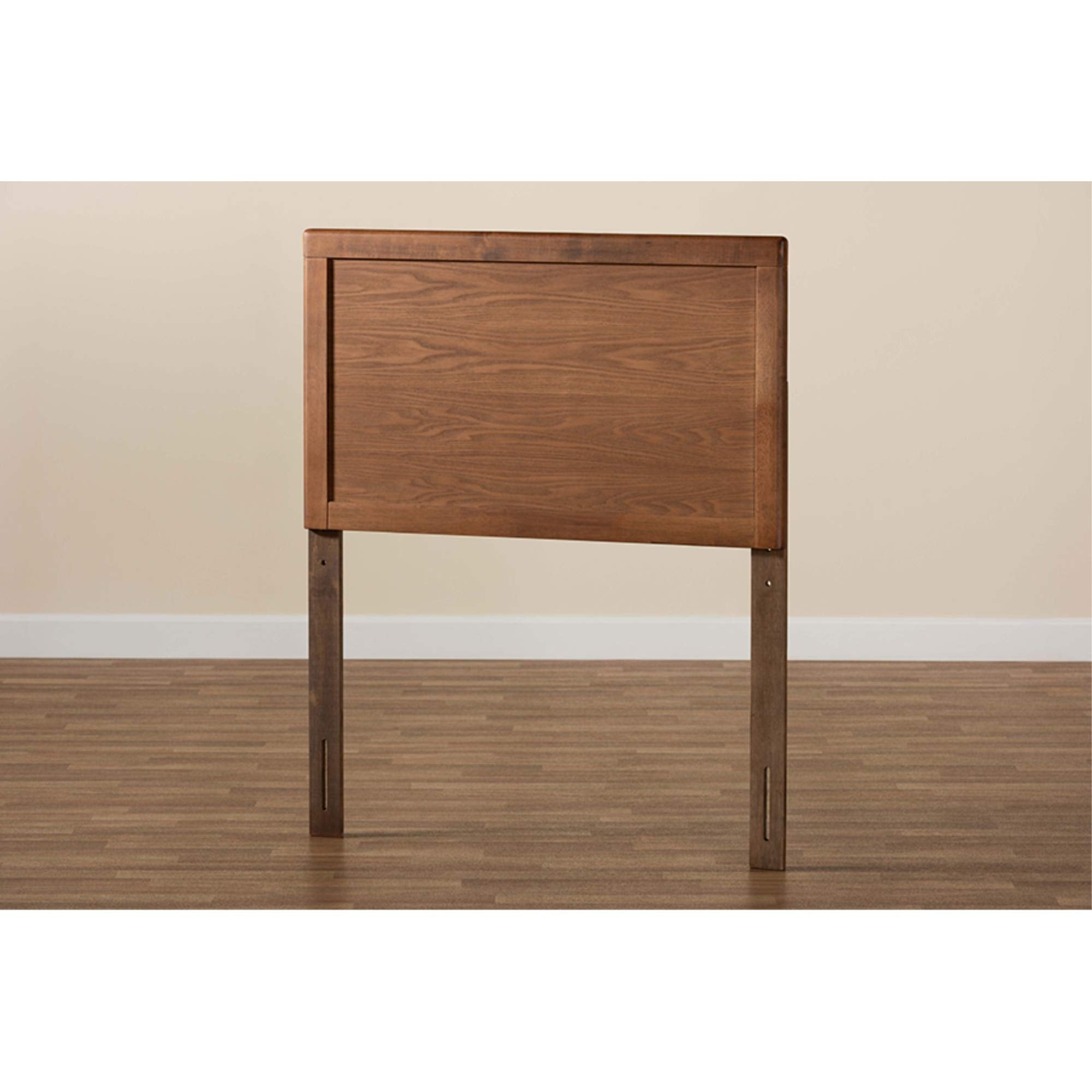 Baxton Studio Raya Mid-Century Modern Walnut Brown Finished Wood Twin Size Headboard