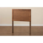Baxton Studio Raya Mid-Century Modern Walnut Brown Finished Wood Twin Size Headboard
