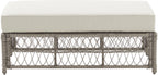 Crosley Furniture Ko70433Dw-Cr Thatcher Outdoor Wicker Coffee Table Ottoman, Driftwood With Creme Cushions