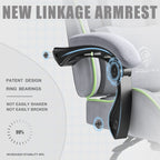 Dowinx Gaming Chair Fabric With Pocket Spring Cushion, Massage Game Chair Cloth With Headrest, Ergonomic Computer Chair With Footrest 290Lbs, Light Grey