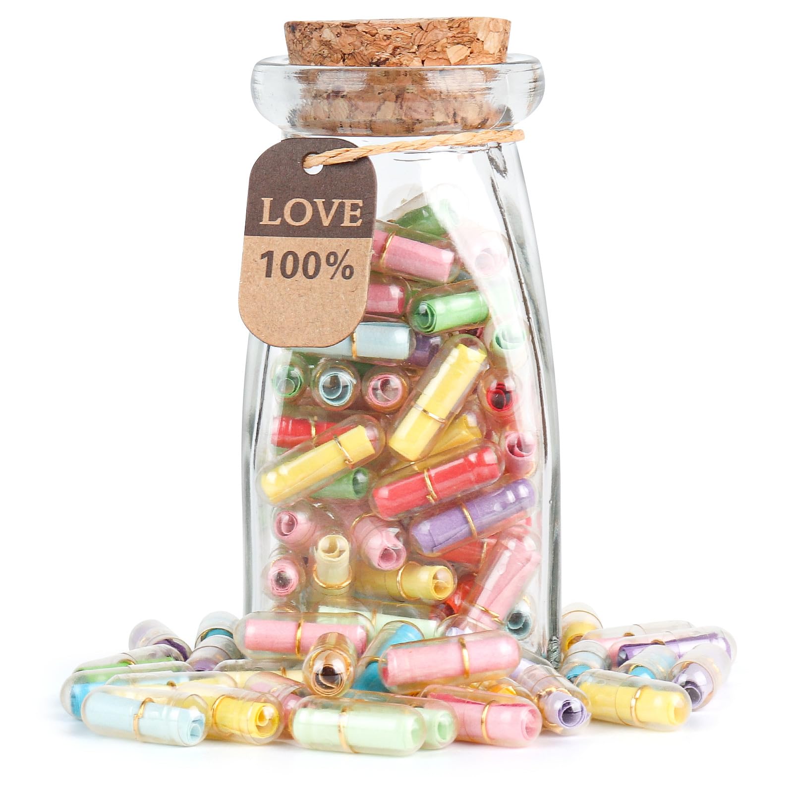 HSXIANG Valentines Day Gift,Capsule Letters Message in Glass Bottle?Message Letter Gift for Boyfriend Girlfriend Wife Friend Bi