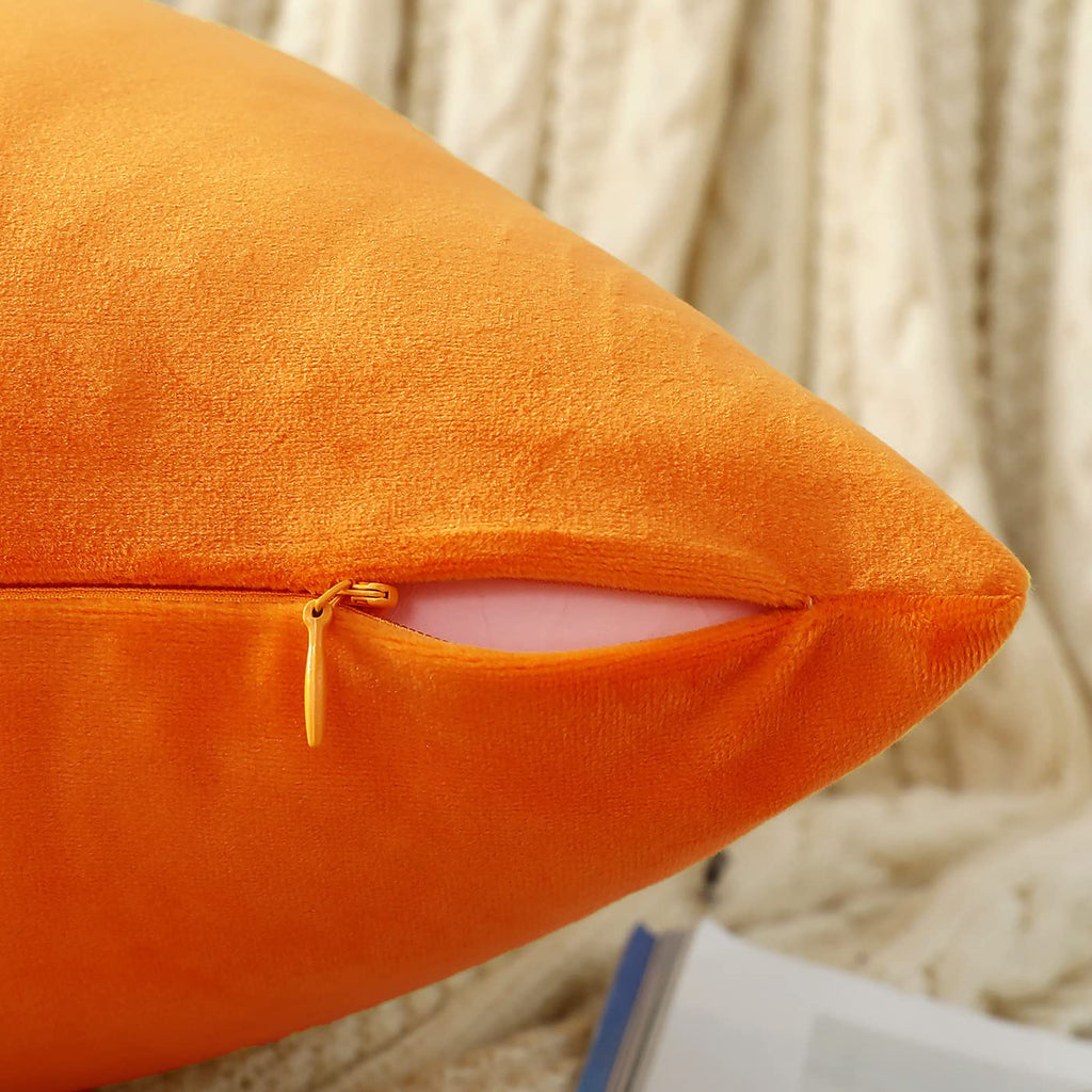 Jeneoo Comfy Soft Thick Fall Velvet Throw Pillow Covers For Sofa Couch, Decorative Solid Square Cushion Cases For Bedroom Car (O