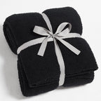 Cymula Knit Throw Blanket For Couch Black-Super Soft Lightweight Plush Fuzzy Fluffy Cozy Blankets And Throws For Sofa Bed, 50X60