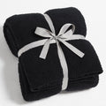 Cymula Super Soft Knit Throw Blanket Twin Size Black-Lightweight Plush Fuzzy Fluffy Warm Cozy Blankets And Throws For Sofa Bed A