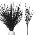 Wootkey 5 Pcs Artificial Black Flowers Halloween Flowers Bouquet 29.5' Long Stem Faux Dry Branches for Halloween Wedding Home D