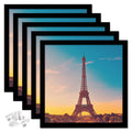icariery 20x20 Picture Frame Set of 5, Black Square Photo Frames High Transparent Wall Gallery Desktop Horizontal Vertical for C