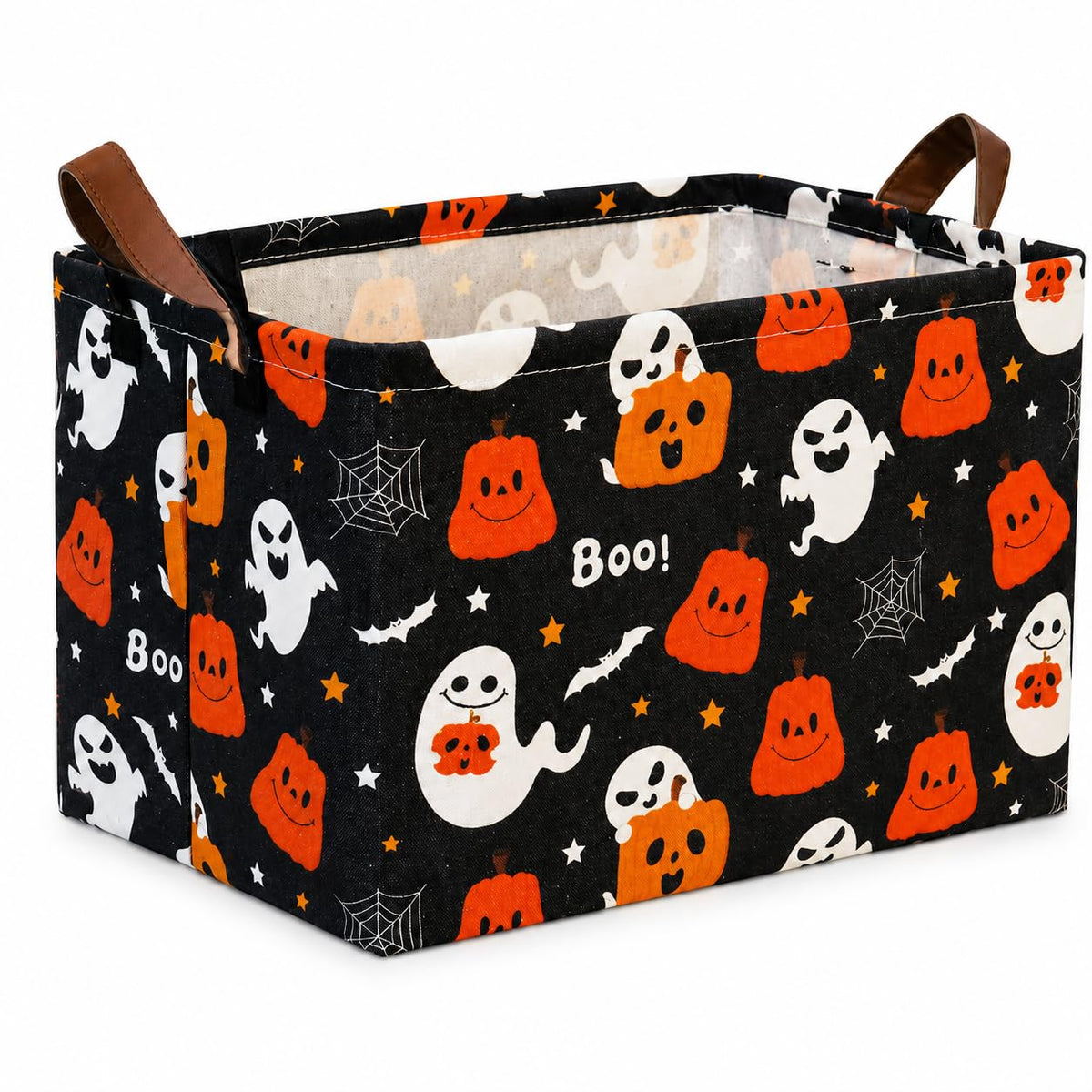 Halloween Basket, Pumpkin Halloween Rectangular Storage Bin Boo Basket