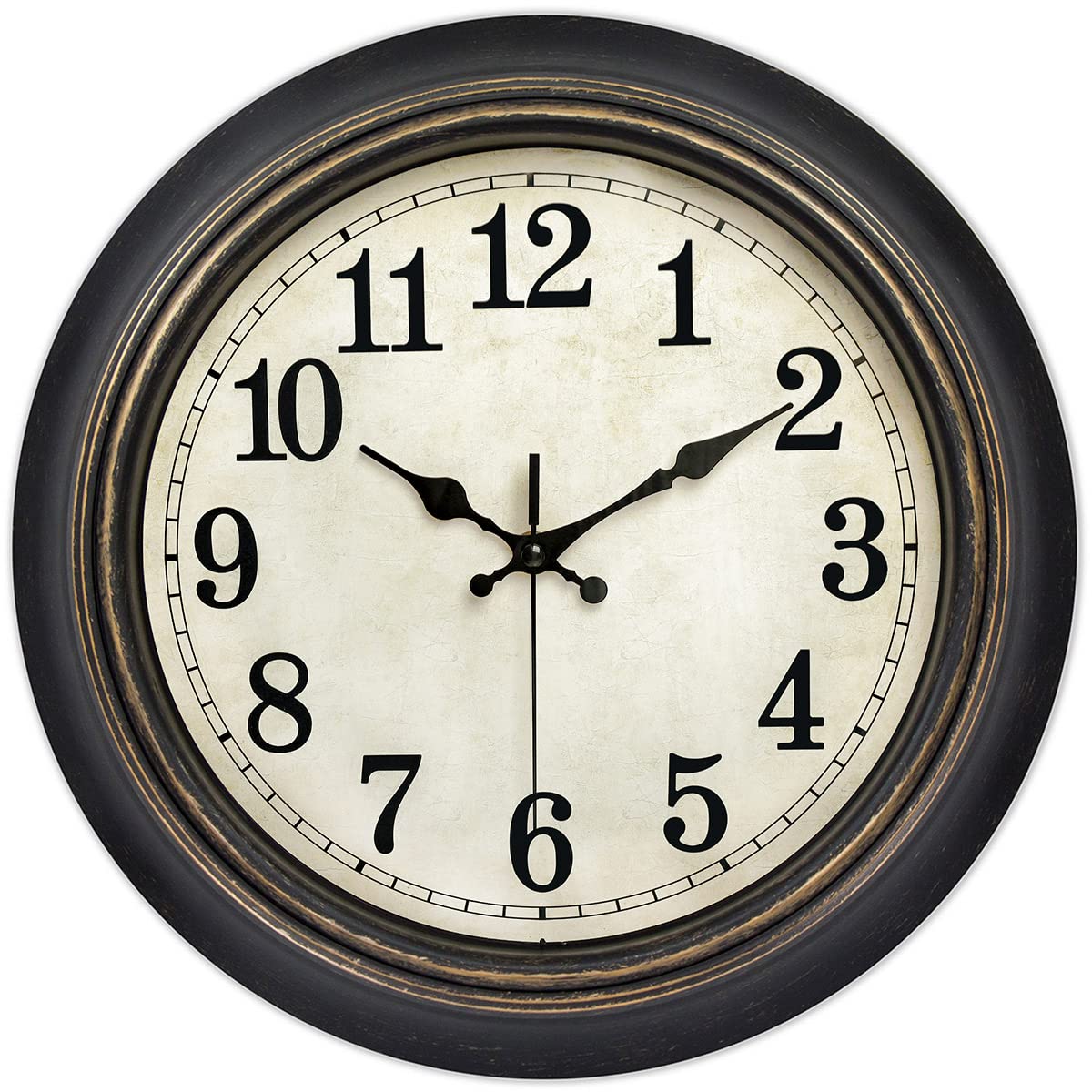 45MinST 14 Inches Retro Wall Clock, Silent Non Ticking Battery Operated Movement, Home/Wall Decor, Easy to Read, Decorate Bedroo