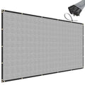 Sunnyroyal Privacy Fence Screen Heavy Duty Windscreen Net Fabric With Brass Grommets Outdoor 4' X 167' Grey