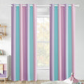 Nicetown Ombre Rainbow Blackout Curtains For Kid Girls Bedroom Living Room Darking Stripe Grommet Gradient Grommet Window Curtai