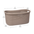 Mind Reader 40L Laundry Basket, Clothes Hamper, Wicker Design, Plastic, 23''L X 14.5''W X 11''H, Set Of 2, Tan