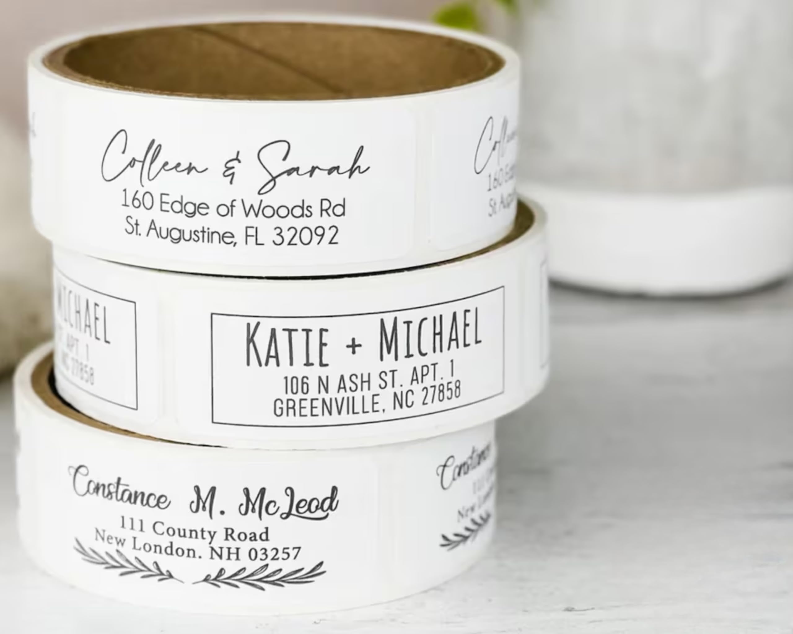 Personalized Return Address Labels - Custom Address Stickers On Rolls (250-500 Labels) (Elegant)