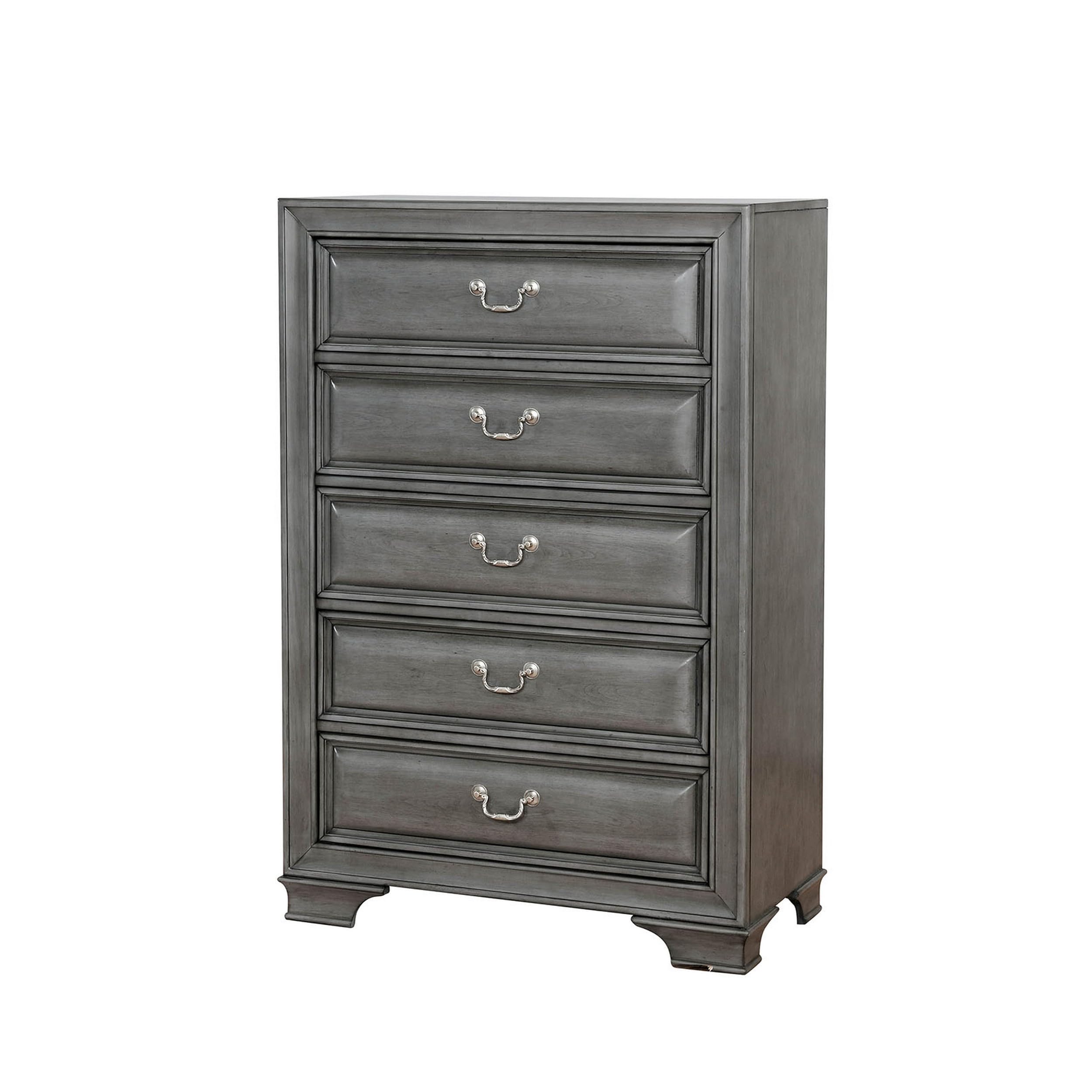 Benjara Benzara Transitional Wooden Chest With Drawers, Gray