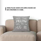 Sufamb Hug This Pillow Until You Can Hug Me Throw Pillow Covers Decor For Home Bedroom, 18'' X 18'' Pillow Case, Boyfriend Girlf