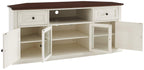 Crosley Furniture Shelby TV Stand for 65+ inch TVs, Entertainment Center with Adjustable Storage Shelves, White