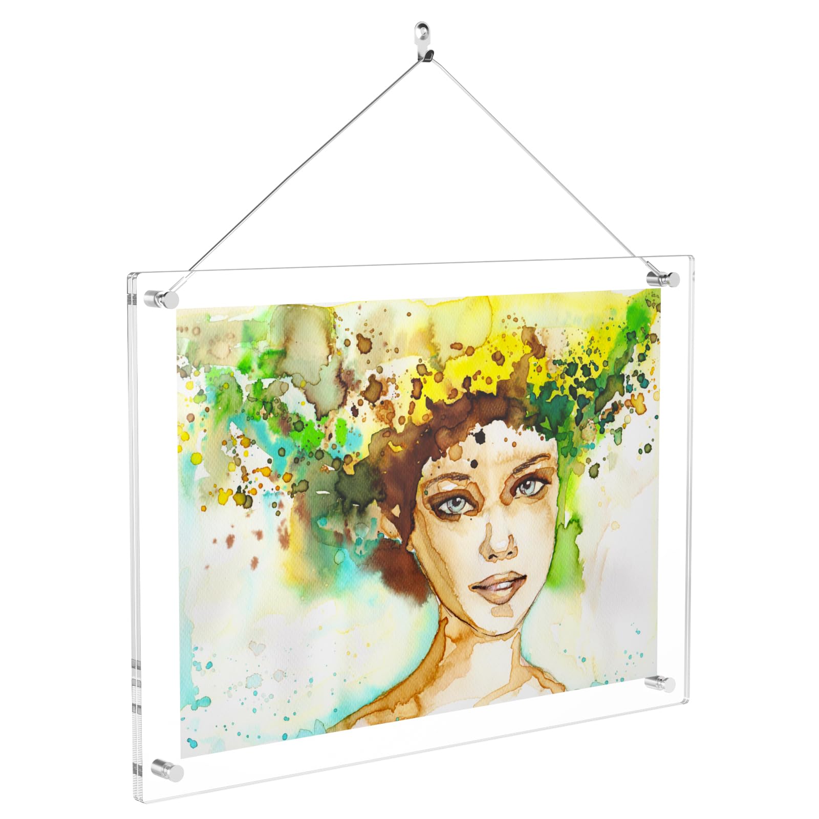NIUBEE 8.5x11 8x10 Acrylic Picture Frame,Clear Plexiglass Frame Hanger for Photo Poster Certificate Sign Artwork Art Print Wall 