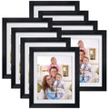 Giftgarden 8x10 Picture Frame Black Set of 8, 9x12 Frames Matted to Display 8 x 10 Photo with Mat for Wall or Tabletop