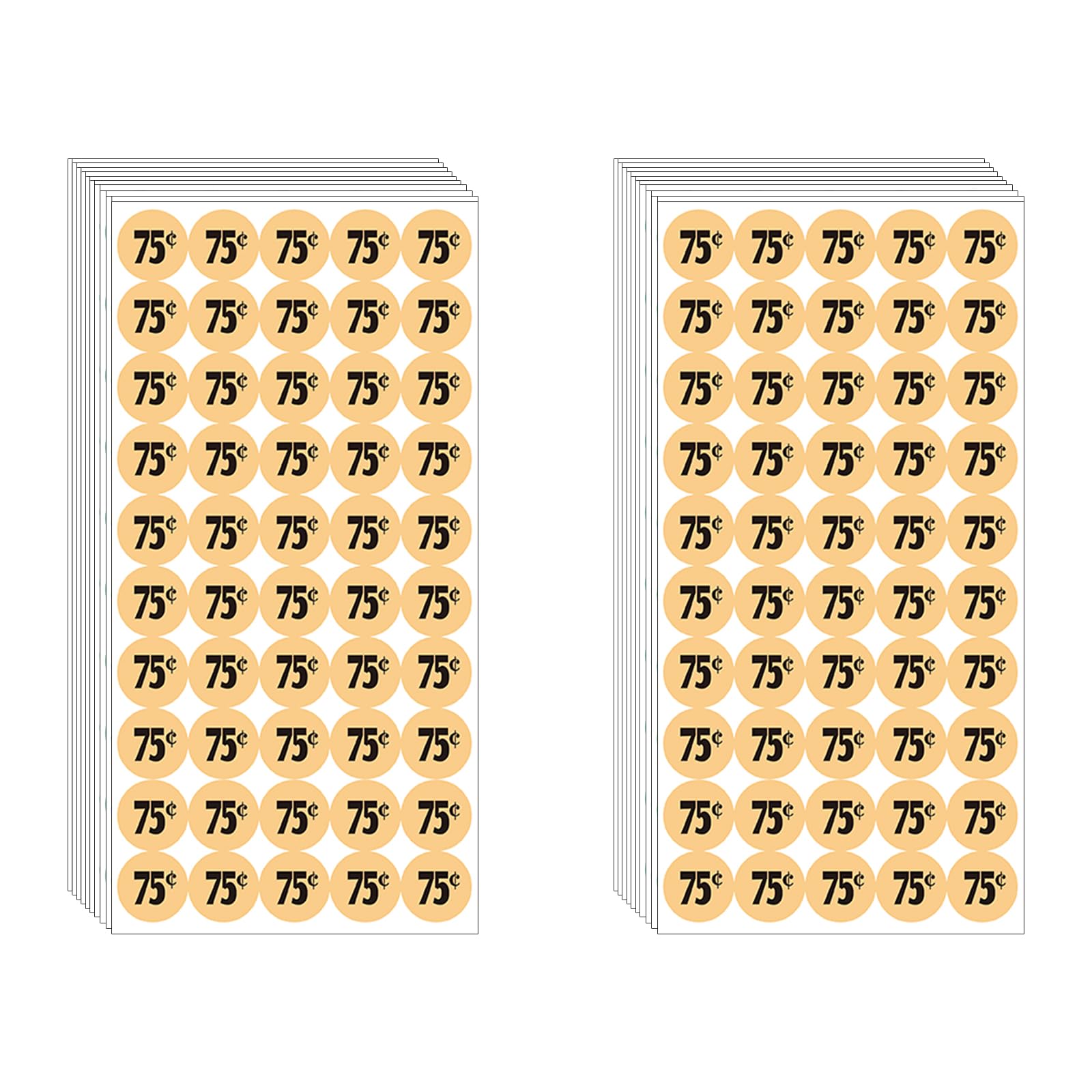 Dugutul 1000 Pcs 75 Cent Color-Coded Price Stickers For Garage Sale And Flea Market, 3/4' Diameter - Bold Fonts, Clear Visibili