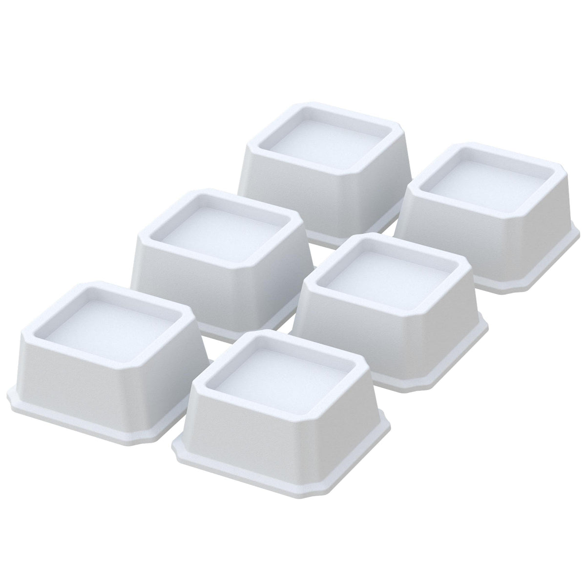 Whynonap Bed Risers 1 Inch Set Of 6, Heavy Duty Bed Elevators Lifts Up 2,000 Lbs Furniture Risers For Bed Frame And Sofa, White