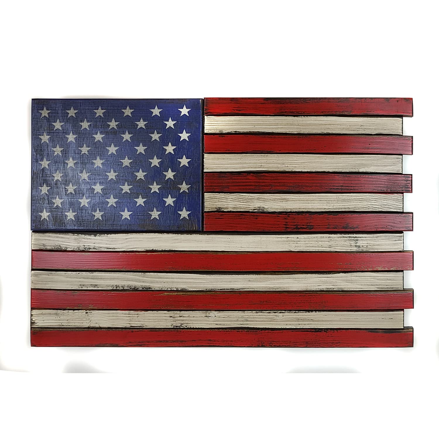 American Furniture Classics Model Small2Comp Small American Flag Wall Hanging Gun Concealment With Two Secret Compartments