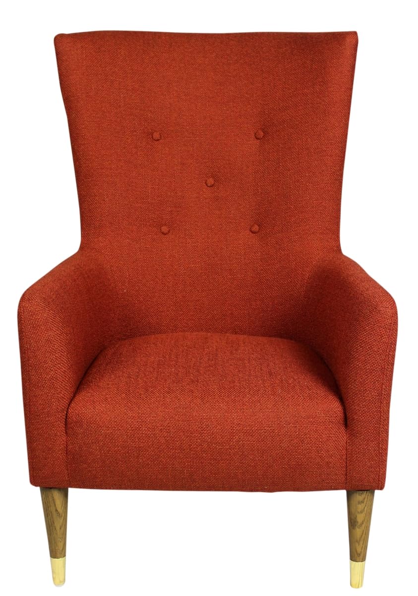 HomeRoots 488568 37 x 28 x 30 in. Orange & Natural Solid Color Lounge Chair