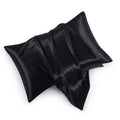 Hommxjf Satin Pillowcases With Zipper (20X26),Standard Size Pillowcases Set Of 2, Black Silk Pillowcase For Hair And Skin