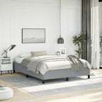 vidaXL Queen Size Bed Frame with Plywood Slats, Platform Bed Frame, Fabric Upholstered Mattress Foundation, No Box Spring Needed & Easy Assembly, Light Gray, Without Mattress