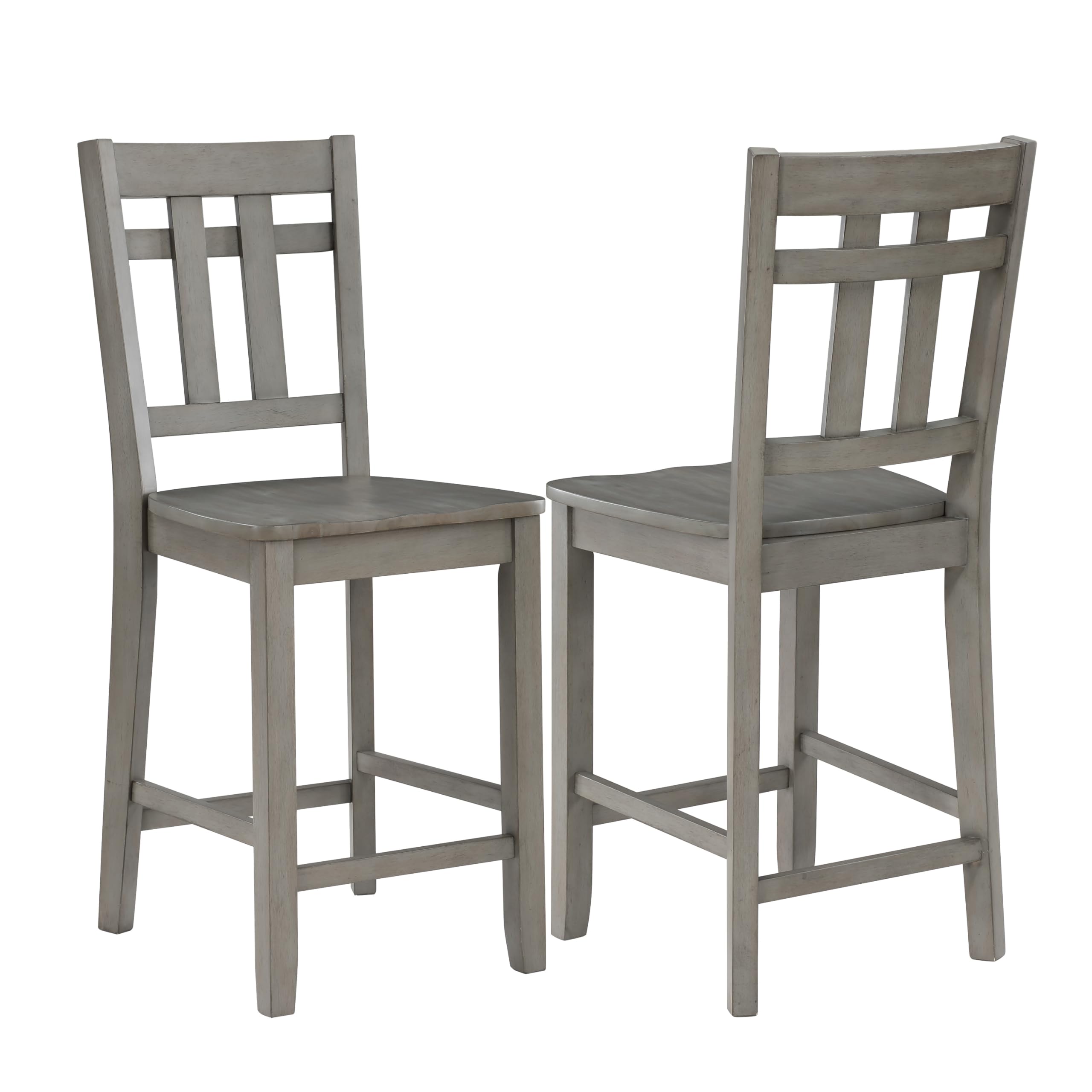 Steve Silver Furniture Toscana Counter Arts-and-Craft Styling, Aged Gray Finish, Comfortable and Stylish Seat, Set of 2 Chair, 17.5&quot; D x 20.5&quot; W x 41&quot; H