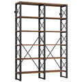 IRONCK Bookshelf Double Wide 6-Tier 76 H, Open Large Bookcase, Industrial Style Shelves, Wood and Metal Bookshelves for Home Off