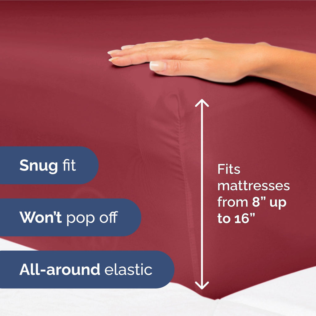 King Size 4 Piece Sheet Set - Extra Soft, Breathable And Cooling Sheets - Hotel Luxury Durable Bed Sheets For Women & Men - Deep Pockets, Easy-Fit & Wrinkle-Free Sheets - Berry Oeko-Tex Bed Sheet Set