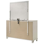 Coaster Home Furnishings Olivia Contemporary 64-inch 6-Drawer Bedroom Dresser with Mirror Bedroom Clothing Storage Cabinet Wide Chest of Drawers Organizer Unit White 224953M