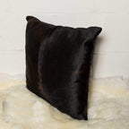 HomeRoots Cowhide, Microsuede, Polyfill 18' X 18' X 5' Black Cowhide Pillow