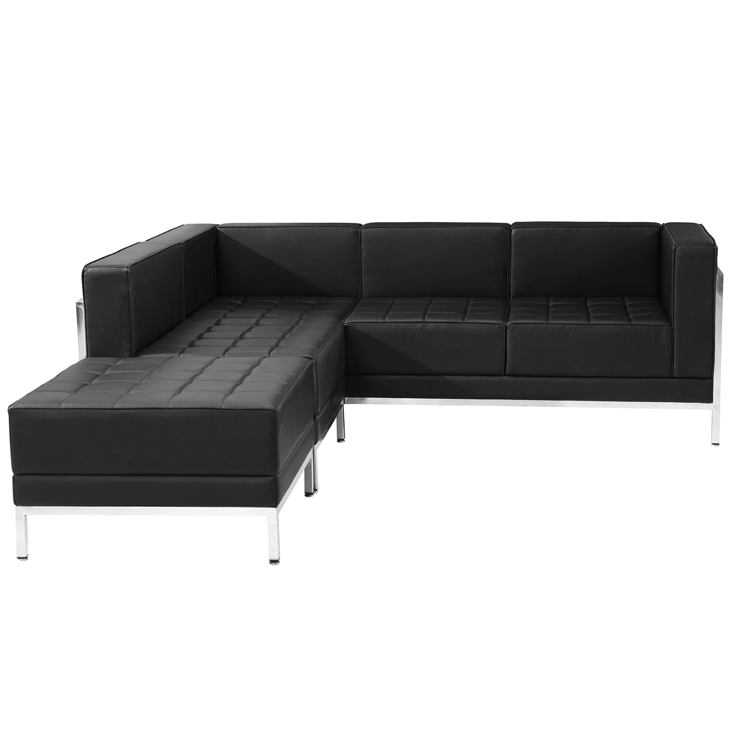 Flash Furniture HERCULES Imagination Series Black LeatherSoft Sectional Configuration, 3 Pieces
