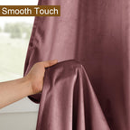 Dwcn Velvet Blackout Curtains - 96 Inches Long Wild Rose Tieable Window Curtains Panels Grommet Design Thick Fabric Thermal Insu
