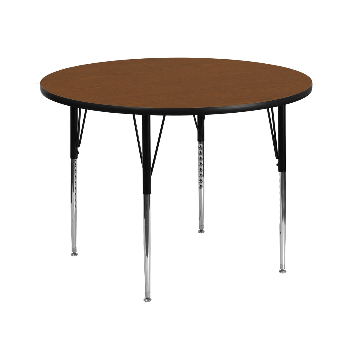 Flash Furniture 42'' Round Oak HP Laminate Activity Table - Standard Height Adjustable Legs