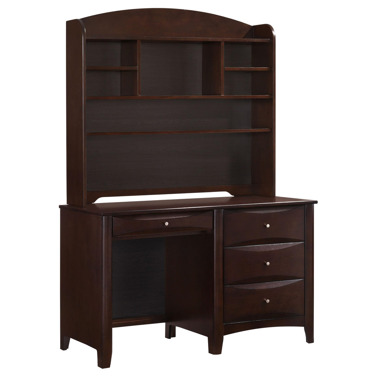 Coaster Phoenix 4-Drawer Wood Computer Desk With Hutch In Cappuccino