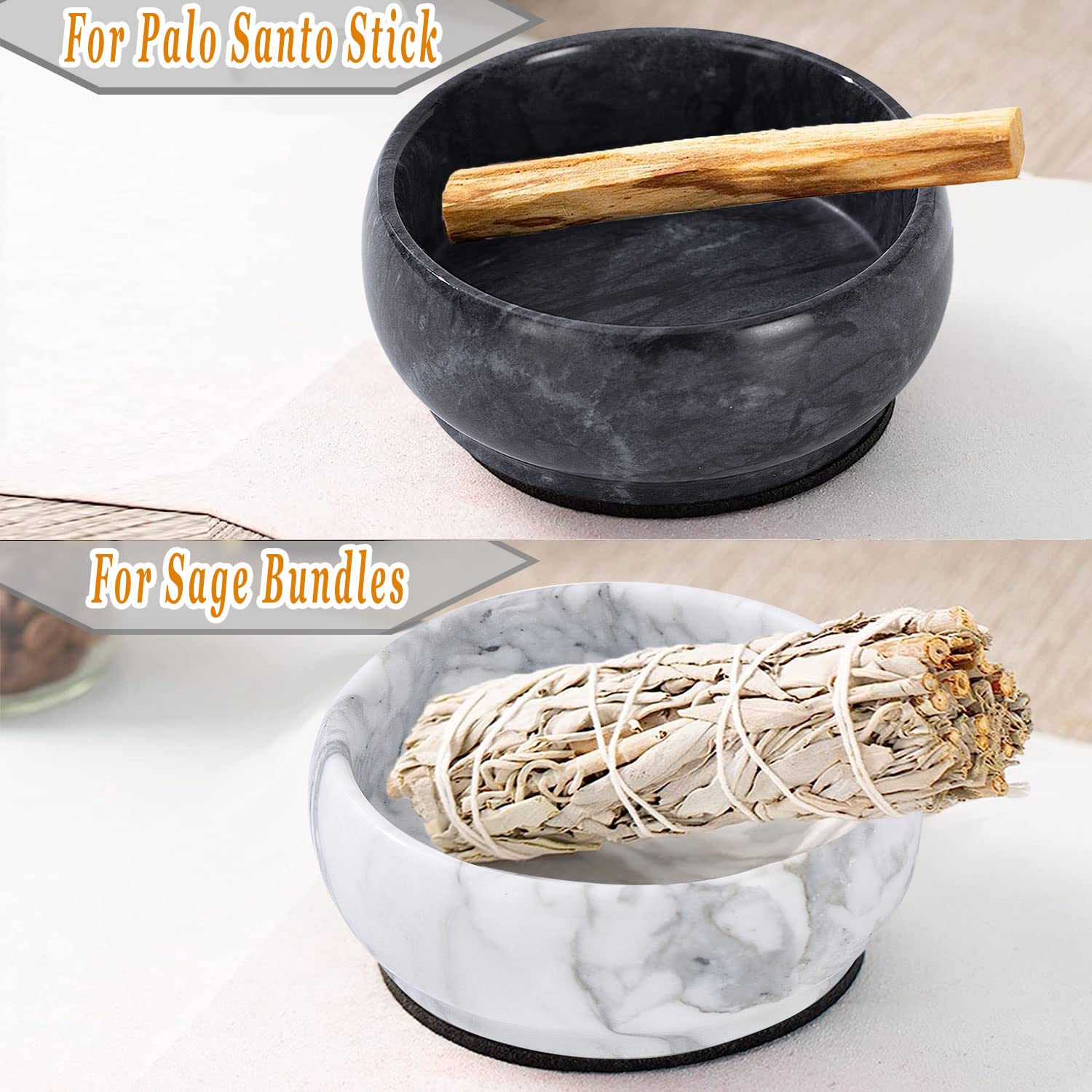 Incense Holder, Incense Burner Ash Catcher With Brass 9 Holes Incense Stick Holder For Home Decor Yoga Spa Madiation (Natural Bl
