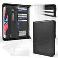 Sbrinnaliao 3-Ring Padfolio Portfolio Binder Organizer,Pu Leather Folder Binder Business Planner Notebook Zippered Portfolio For