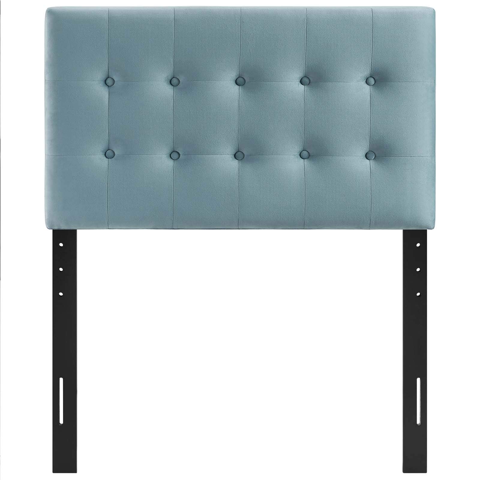 Modway Emily Twin Headboard - Biscuit Tufted Performance Velvet, Light Blue