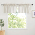 RYB HOME Semi Sheer Valances - Linen Textured Sheer Curtains Small Window Tiers Farmhouse Decor for Kitchen Bathroom Cafe Bedroo