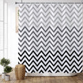Black And White Grey Striped Shower Curtain Geometric Abstract Boho Bohemian Mid Century Modern Minimalist Shower Curtains For B