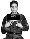 Elvis Presley Mugshot Photograph 8 X 10 - Magnificent 1960 Military Mug Shot Portrait - The King - Rock and Roll - Army Enlistme