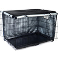Kefit Durable Dog Crate Cover-Double Door, Pet Kennel Cover Waterproof Anti-Uv Dog Cage Cover Fit For 24-48 Inches Crate -Black