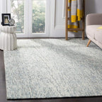 Safavieh Abstract Collection Area Rug - 8' X 10', Dark Blue & Rust, Handmade Wool, Ideal For High Traffic Areas In Living Room,