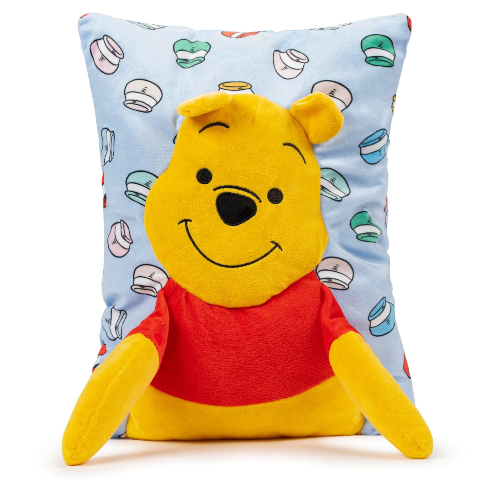 Jay Franco Disney Winnie The Pooh 3D Snuggle Pillow - Super Soft Yellow Plush Pillow - Measures 15 Inches