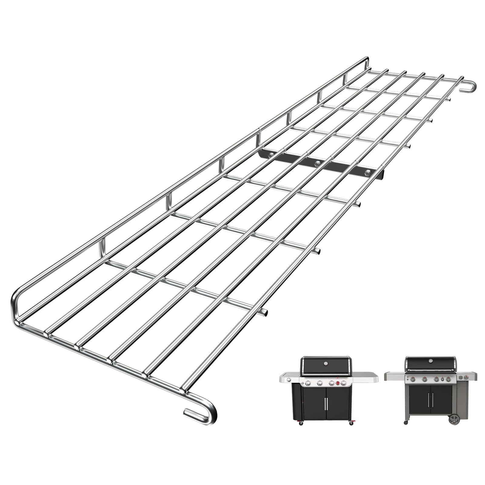 Qulimetal Stainless Steel Grill Warming Rack For Weber Genesis Ii 400 Series Gas Grills, Genesis Ii E/S/Se-410, Ii E/S-435 Serie