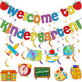 Back to School Decorations, Welcome To Kindergarten Banner, Back to School Hanging Swirls Colorful First Day of School Party Dec