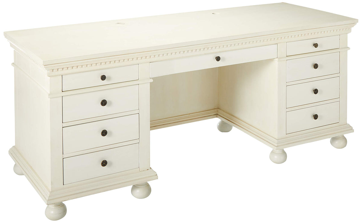 Acme Gustave Executive Desk in Cream White Finish