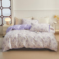 Lifetb Purple Floral Duvet Cover Twin Xl Soft White 100% Cotton Chic Garden Floral Bedding Set Twin Xl Aesthetic Girls Flower Co