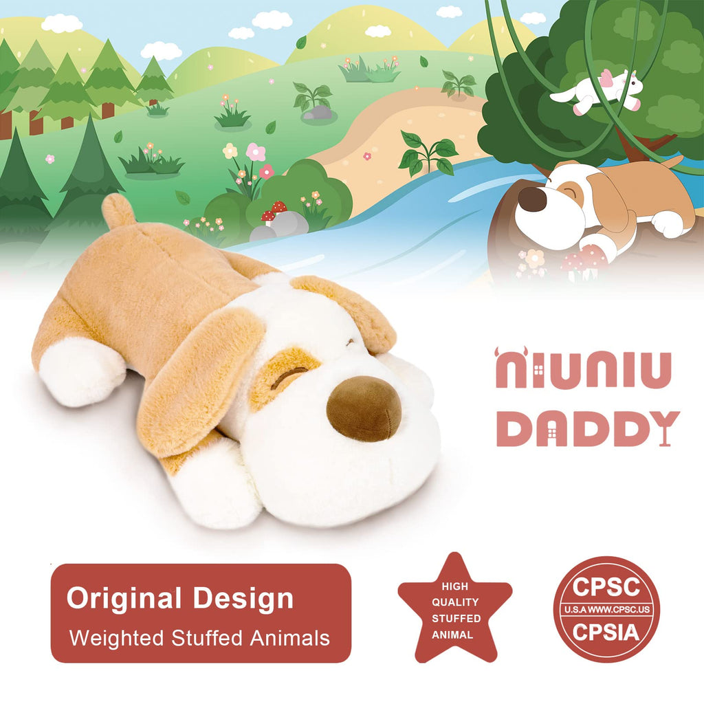 Niuniu Daddy 18' | 3 Pound Weighted Dog Stuffed Animal, Large Stuffed Puppy Plush Animals, Cute Dog Plush Toy Body Pillow, Plus